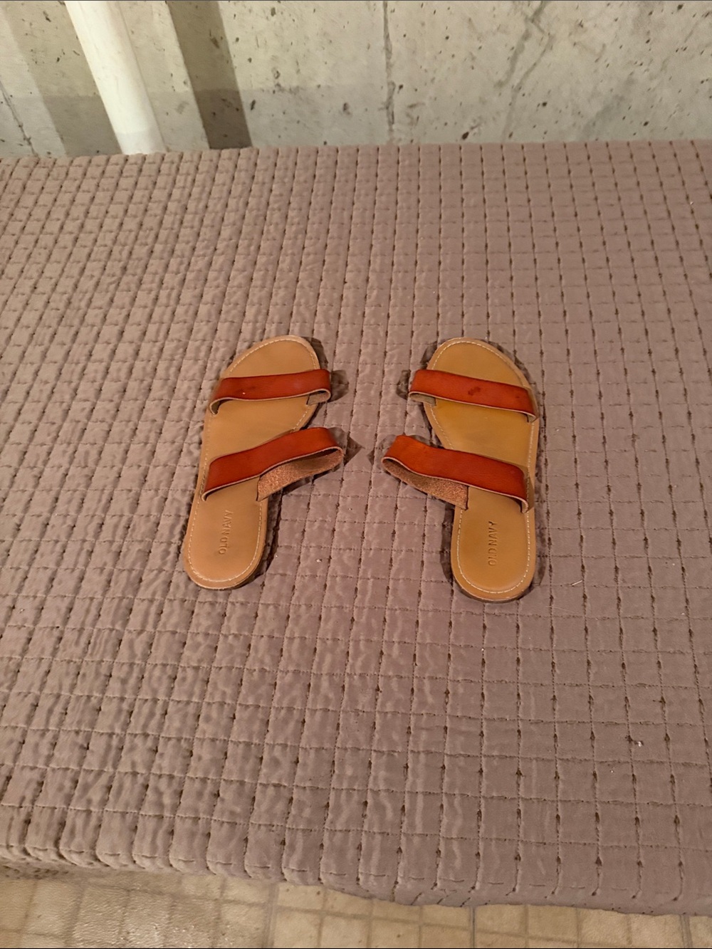Women's Double-Strap Slide Sandals in Brown